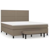 Boxspring met matras stof taupe 180x200 cm - thumbnail