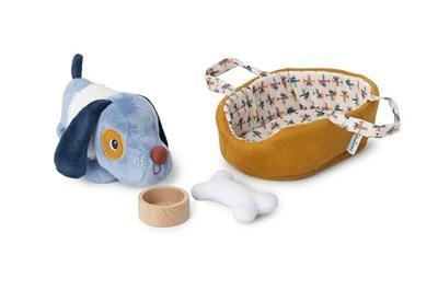 Pluchen dier en zijn mand LILLIPUTIENS blauw Pluchen dier en zijn mand LILLIPUTIENS blauw