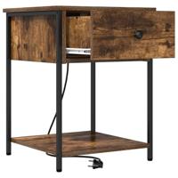 Bedside kasten 2 pcs Gerookt eiken 42 x 41 x 56 cm Bewerkt hout - thumbnail