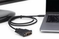 USB Type-C adapterkabel, Type-C naar DVI st/2.0m, 1080P@60Hz CE, sw, goud - thumbnail