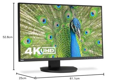 NEC MultiSync EA271U Zwart 68,6 cm 27 inch LCD-monitor LED Backlight 3-Sided Narrow Bezel 3840x2160 UHD DP 2 xHDMI DVI USB C