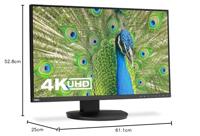 NEC MultiSync EA271U Zwart 68,6 cm 27 inch LCD-monitor LED Backlight 3-Sided Narrow Bezel 3840x2160 UHD DP 2 xHDMI DVI USB C - thumbnail