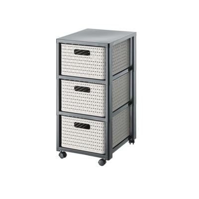 Rotho country design ladekast met wielen 3x18l cappuccino