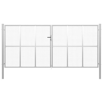 Tuinpoort gegalvaniseerd staal 400x200 cm zilver