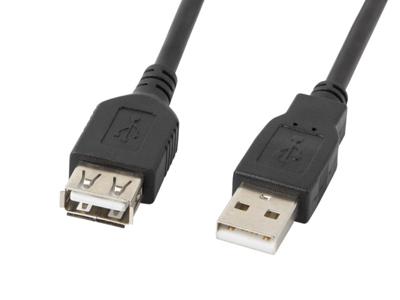 LANBERG VERLENGER USB 2.0 AM-AF 1.8M (ZWART) CA-USBE-10CC-0018-BK - thumbnail