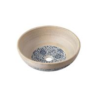 Waskom Sapho Priori Rond 42x15 cm Keramiek Decor Beige / Blauw - thumbnail