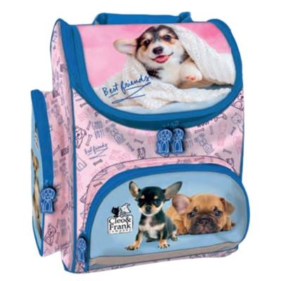 Cleo & Frank rugzak meisjes 15 liter polyester roze/blauw Cleo & Frank rugzak meisjes 15 liter polyester roze/blauw