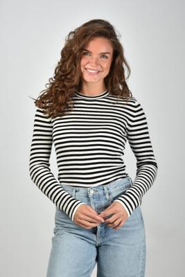 Lisa Yang top Vivian Stripes 2025408 salt/noir stripes