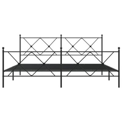 Bedframe met hoofd- en voeteneinde metaal zwart 183x213 cm Bedframe met hoofd- en voeteneinde metaal zwart 183x213 cm