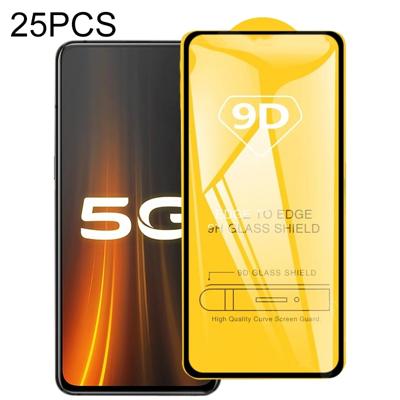Voor Vivo iQOO 3 25 PCS 9D Full Glue Full Screen Tempered Glass Film