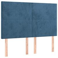 Bedframe zonder matras 140x190 cm fluweel donkerblauw - thumbnail