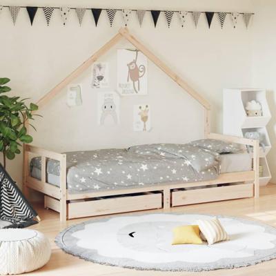 Kinderbedframe met lades 80x200 cm massief grenenhout Kinderbedframe met lades 80x200 cm massief grenenhout