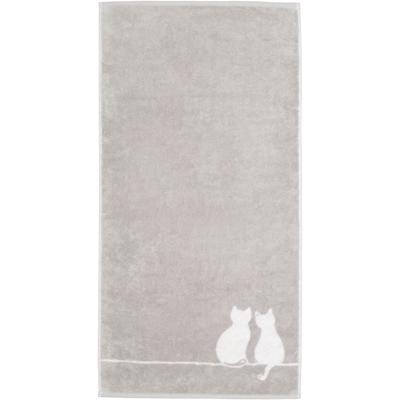Cawö Cawö Cute Cats 6263 Badlaken 80x150 platin/wit