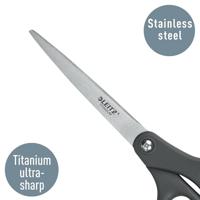 Leitz schaar, ft 18 cm, rechts en links, scherpe punt, titanium, grijs, blister van 1 stuk - thumbnail