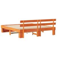 Bedframe met hoofdeinde Bruin 200 x 200 cm Massief grenenhout - thumbnail