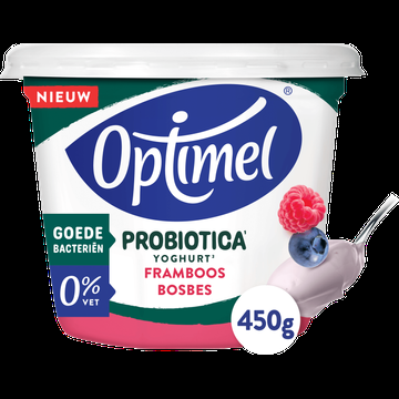 Optimel Probiotica Yoghurt Framboos Bosbes 0% Vet 450 g bij Jumbo Optimel Probiotica Yoghurt Framboos Bosbes 0% Vet 450 g bij Jumbo