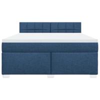Boxspring met matras stof blauw 180x200 cm - thumbnail