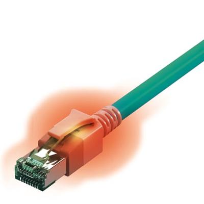 EasyLan S/FTP DualBoot® LED Kabel Cat.6A (Class EA), LSOH, turkoois, 0,5 m - thumbnail