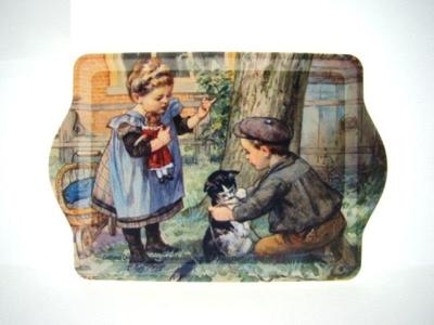 Dienblad Ot en Sien met poes Dienblad Ot en Sien met poes