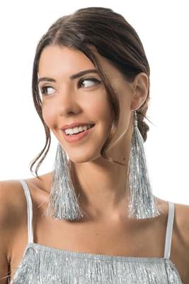 Oorbellen Zilver Tinsels 17cm