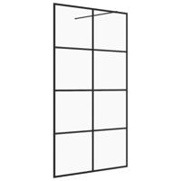 Inloopdouchewand 140x195 cm ESG-glas transparant en zwart - thumbnail