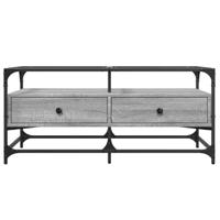 Salontafel met glazen blad 98,5x50x45 cm staal - thumbnail