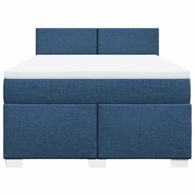 Boxspring met matras stof blauw 140x190 cm