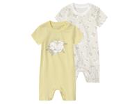 lupilu 2 baby pyjama's (Beige/Geel, 62) - thumbnail