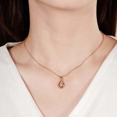 Ketting met kristallen hanger (roségoud) Ketting met kristallen hanger (roségoud)