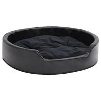 VidaXL Hondenmand 79x70x19 cm pluche en kunstleer zwart - thumbnail