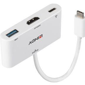 LINDY USB-C Adapter [1x USB-C stekker - 1x HDMI-bus, USB 3.2 Gen 1 bus A (USB 3.0)] 43340 0.18 m