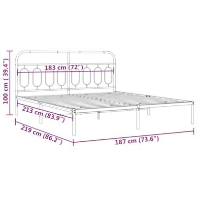 Bedframe met hoofdbord metaal zwart 183x213 cm Bedframe met hoofdbord metaal zwart 183x213 cm