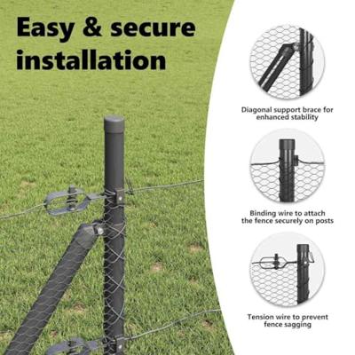 VidaXL Afrasteringspaal grijs 25 x 0,4 m (13 mm gaas) staal en pvc