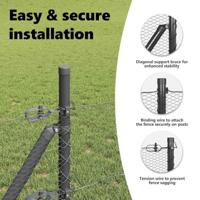 VidaXL Afrasteringspaal grijs 10 x 0,4 m (13 mm gaas) staal en pvc - thumbnail