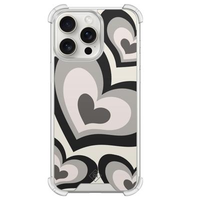 iPhone 15 Pro Max shockproof hoesje - Hart swirl zwart iPhone 15 Pro Max shockproof hoesje - Hart swirl zwart