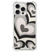 iPhone 15 Pro Max shockproof hoesje - Hart swirl zwart - thumbnail