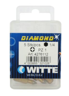 Set van tips WITTE PZ 1 DIAMOND Pozidriv PZ1 5 Stuks