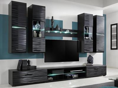 Tv-meubel set BLASTER 6 deuren zwart Tv-meubel set BLASTER 6 deuren zwart