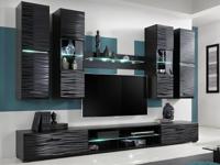 Tv-meubel set BLASTER 6 deuren zwart - thumbnail