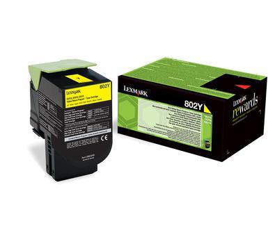 Lexmark Return Program toner 802, 1.000 pagina&apos;s, OEM 80C20Y0, geel