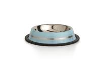 Beeztees Stripes - Hondenvoerbak - Antislip - Blauw - 15,5x15,5x3,5 cm - 180 ml - thumbnail