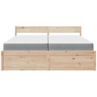 Bed met lades en matras massief grenenhout 200x200 cm