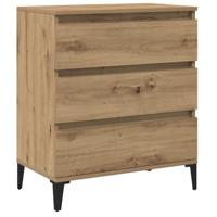 Dressoir 60x35x70 cm bewerkt hout artisanaal eikenkleur - thumbnail