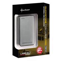 Sharkoon Quickstore Portable Pro USB 3.0 behuizing voor 2,5 inch (6,4 cm) SATA harde schijf incl. back-up functie zilver - thumbnail