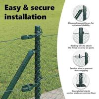 VidaXL Afrasteringspaal groen 10 x 0,6 m (50 mm gaas) staal en pvc - thumbnail