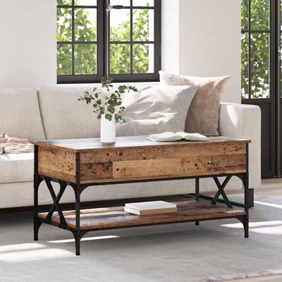 Salontafel Oud Hout 100 x 50 x 50 cm Bewerkt hout