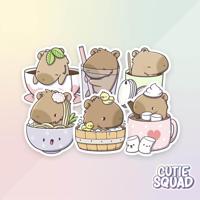 CutieSquad Stickerset - Capybara Bathing - thumbnail