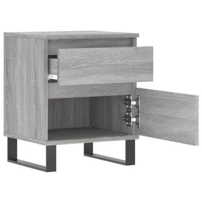 Nachtkastjes 2 st 40x35x50 cm bewerkt hout grijs sonoma eiken