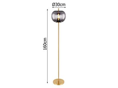 Globo Gouden vloerlampBlacky I enkel Ø 30cm - 15345SMM