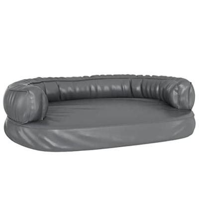 VidaXL Hondenmand met ergonomisch schuim 75x53 cm kunstleer grijs VidaXL Hondenmand met ergonomisch schuim 75x53 cm kunstleer grijs